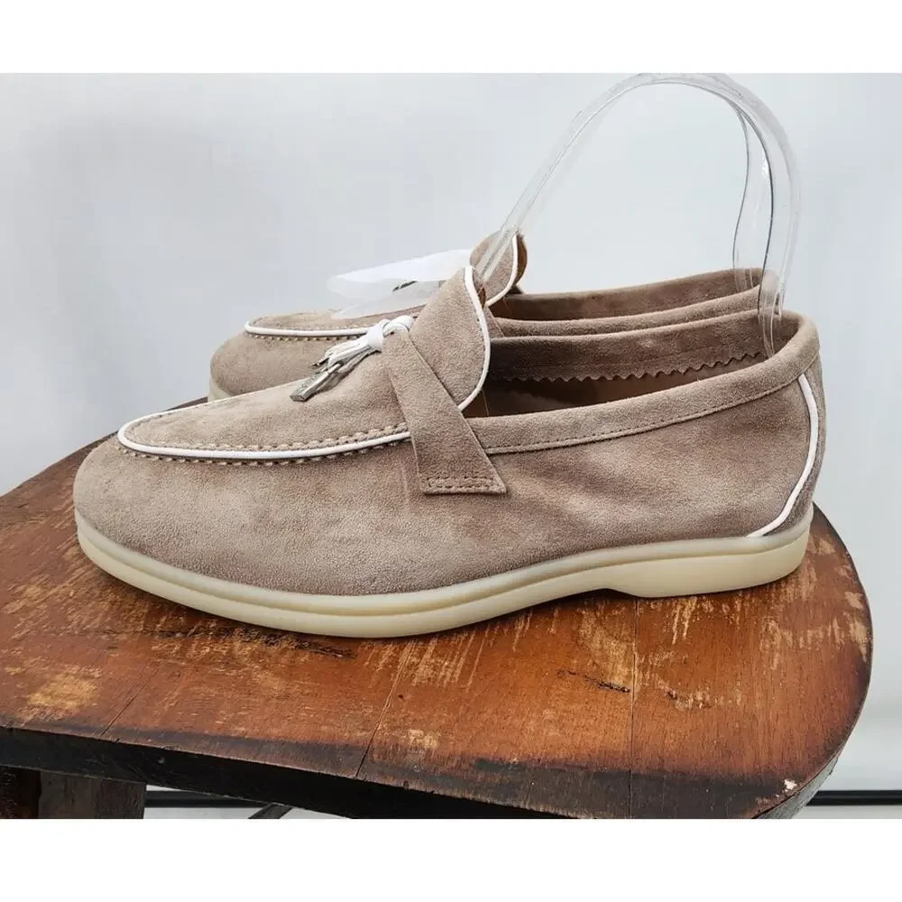 New XOBZJH Leather Suede Loafers Flats Slip-On Penny Loafers Dress Casual Office